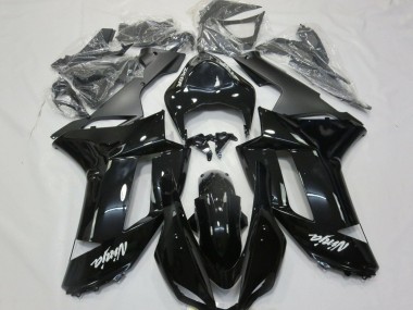 Carénages Moto Kawasaki ZX6R 2007-2008 - Noir Brillant Noir Mat Blanc Décalque