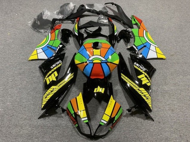 Carénages Moto Kawasaki ZX6R 2009-2012 - Noir Brillant Multicolore