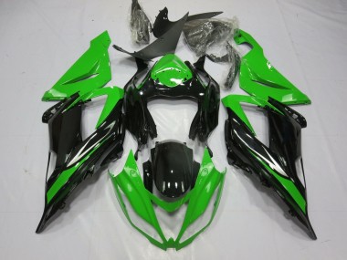 Carénage Moto Kawasaki ZX6R 2013-2018 - Vert Noir Brillant
