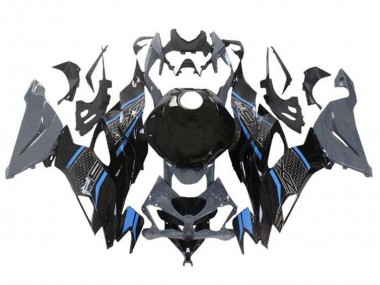 Carénages Moto Kawasaki ZX6R 2019-2022 - Gris Bleu Noir Rayon de Miel