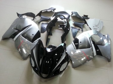 Carénages Moto Suzuki GSXR1000 1996-2007 - Noir Brillant Argent Chrome