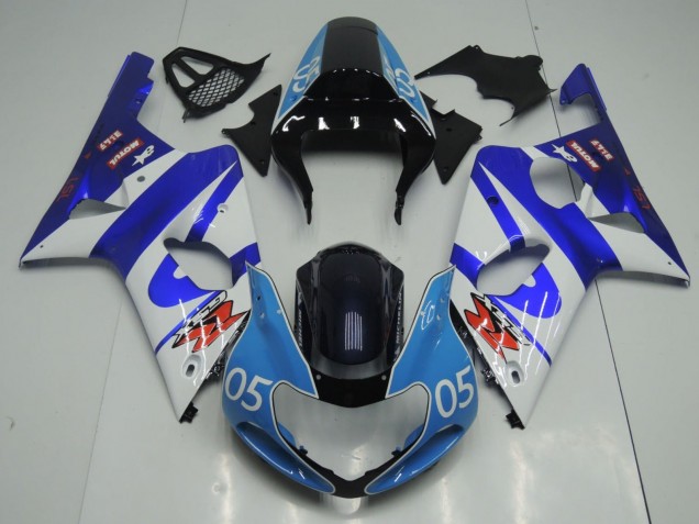 Carénages Moto Suzuki GSXR1000 2000-2002 - Bleu Blanc Noir Brillant Bleu Clair 05