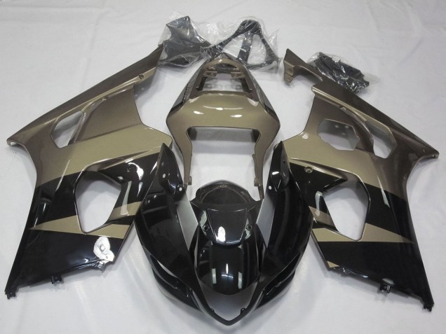 Carénages Moto Suzuki GSXR 1000 2003-2004 - Noir Brillant Taupe Brun