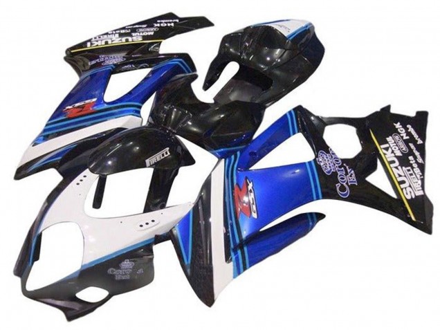 Carénages Moto Suzuki GSXR 1000 2005-2006 - Noir Brillant Bleu Blanc Corona