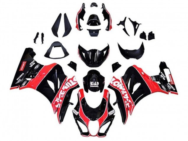 Carénages Moto Suzuki GSXR1000 2017-2025 - Noir Brillant Rouge Blanc Rayures