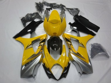 Carénages Moto Suzuki GSXR 1000 2007-2008 - Jaune Argent Noir