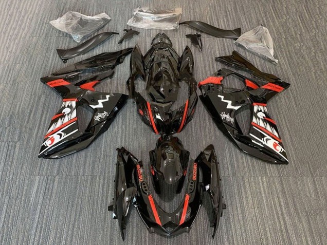 Carénages Moto Suzuki GSXR 1000 2009-2016 - Noir Rouge Blanc Jaws Requin