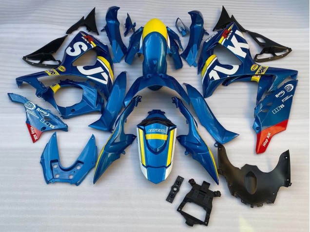 Carénages Moto Suzuki GSXR 1000 2009-2016 - Bleu Jaune Blanc Rouge