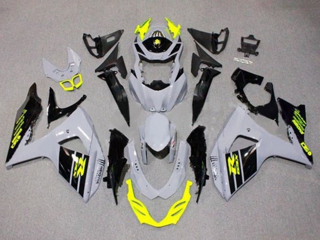 Carénages Moto Suzuki GSXR 1000 2009-2016 - Gris Jaune Néon Noir