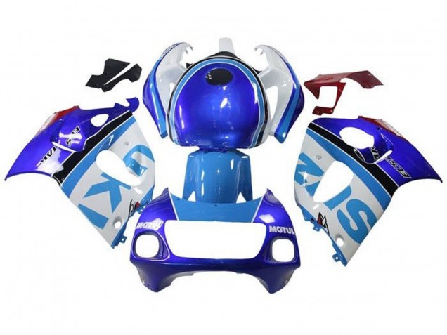 Carénages Moto Suzuki GSXR 600 / GSXR 750 1996-2000 - Blanc Bleu Bande