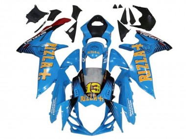 Carénages Moto Suzuki GSXR 600 / GSXR 750 2011-2024 - Bleu Jaune Rouge Noir Rizla 13
