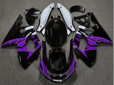 Carénages Moto Yamaha YZF600R Thundercat 1996-2007 - Noir Brillant Violet Blanc