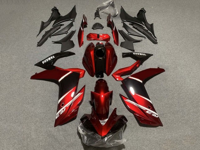 Carénages Moto Yamaha YZF R3/R25 2022-2024 - Rouge Blanc Noir Brillant