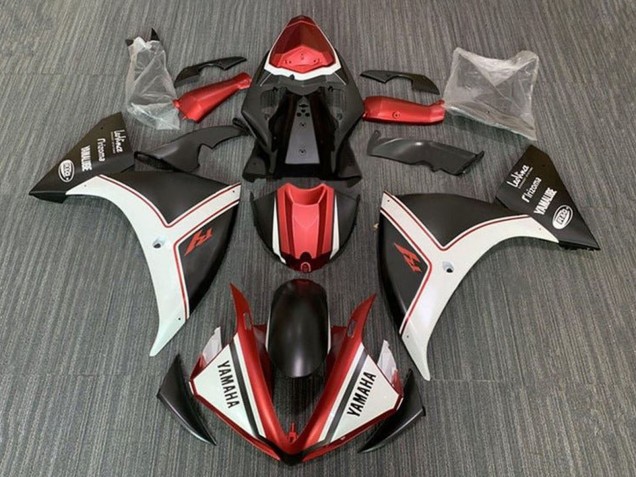 Carénages Moto Yamaha YZF 1000 R1 2009-2011 - Blanc Rouge Noir Mat