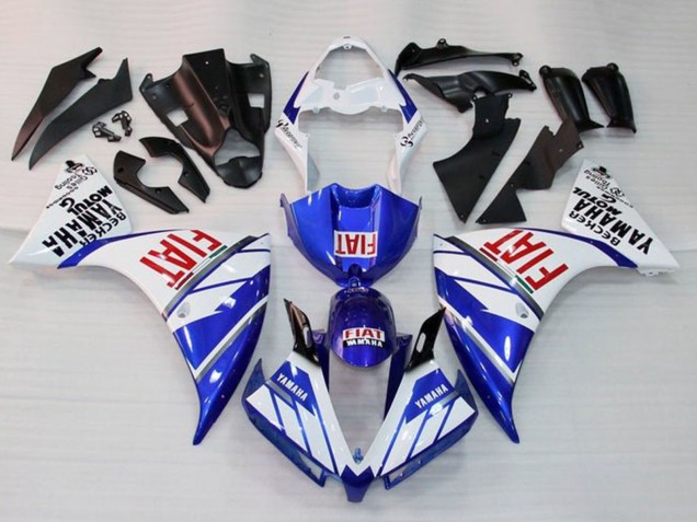 Carénage Moto Yamaha YZF 1000 R1 2012-2014 - Blanc Bleu Rouge Fiat