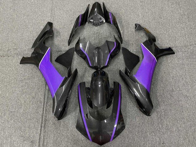 Carénages Moto Yamaha YZF 1000 R1 2020-2025 - Fausse Fibre de Carbone Violet