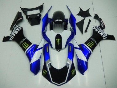 Carénages Moto Yamaha YZF 1000 R1 2020-2025 - Bleu Blanc Noir Vert Monstre