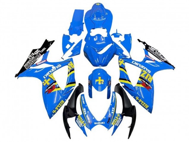 Carénages Moto Suzuki GSXR 600 / GSXR 750 2006-2007 - Bleu Jaune Noir Rizla