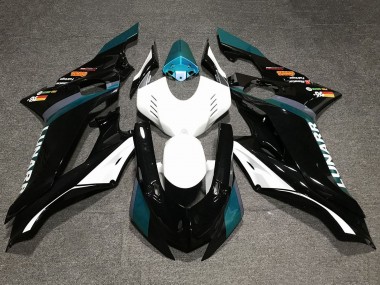 Carénages Moto Yamaha YZF R6 2017-2023 - Blanc Bleu Sarcelle Noir Brillant