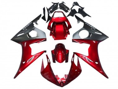 Carénages Moto Yamaha YZF R6 2003-2004 - Rouge Noir Mat