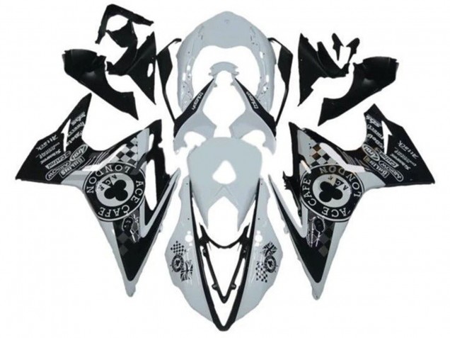 Carénages Moto Triumph Daytona 675 Triple 2013-2016 - Blanc Noir Brillant Cafe London