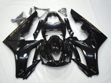 Carénage Moto Triumph Daytona 675 Triple 2009-2012 - Noir Brillant Or Décalque