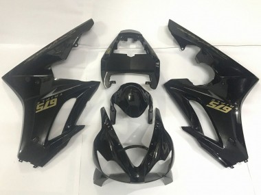 Carénages Moto Triumph Daytona 675 Triple 2009-2012 - Noir Brillant Or Décalque