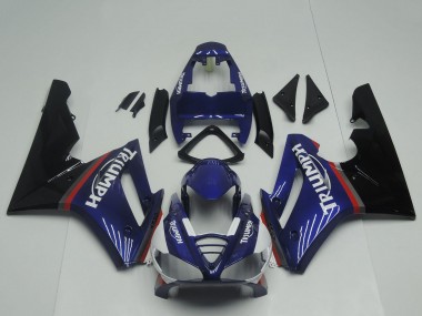 Carénages Moto Triumph Daytona 675 Triple 2009-2012 - Bleu Rouge Noir Brillant