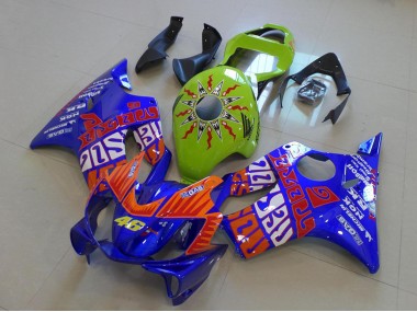 Carénages Moto Honda CBR600 F4i 2001-2003 - Jaune Bleu Orange Rossi 46