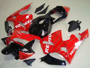 Carénages Moto Honda CBR600RR 2003-2004 - Rouge Noir Brillant Spider Man Blanc Repsol