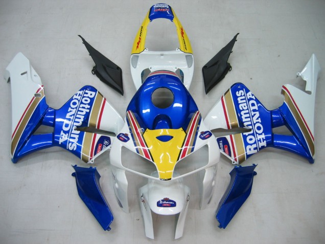Carénages Moto Honda CBR600RR 2005-2006 - Bleu Blanc Jaune Rothmans