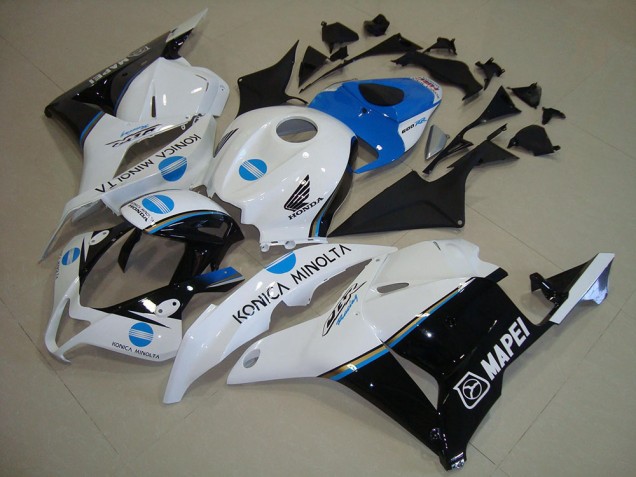 Carénages Moto Honda CBR600RR 2009-2012 - Blanc Bleu Noir Brillant Konica Minolta