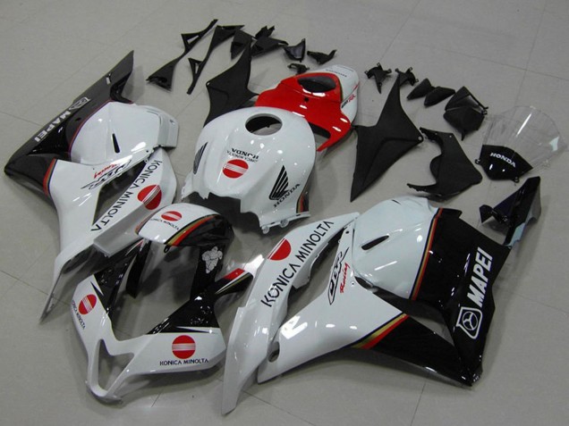 Carénages Moto Honda CBR600RR 2009-2012 - Blanc Rouge Noir Brillant Konica Minolta