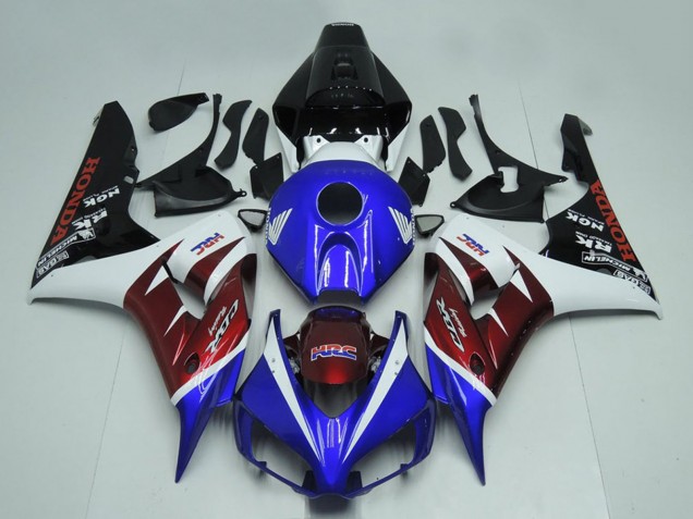 Carénages Moto Honda CBR1000RR 2006-2007 - Blanc Bourgogne Bleu Noir Brillant