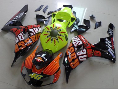 Carénage Moto Honda CBR1000RR 2006-2007 - Vert Orange Noir Brillant Rossi 46