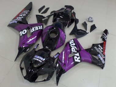 Carénages Moto Honda CBR1000RR 2006-2007 - Noir Brillant Violet Repsol