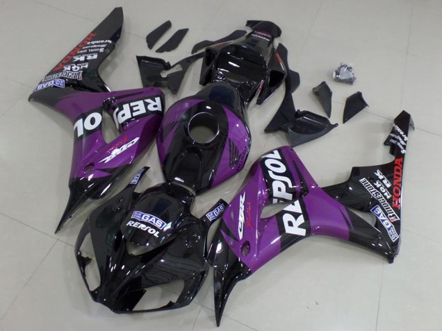 Carénages Moto Honda CBR1000RR 2006-2007 - Noir Brillant Violet Repsol