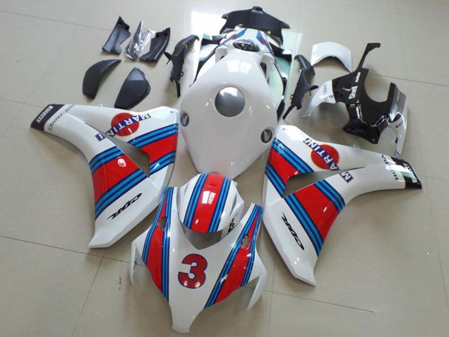 Carénages Moto Honda CBR1000RR 2008-2011 - Blanc Rouge Bleu Clair Martini 3