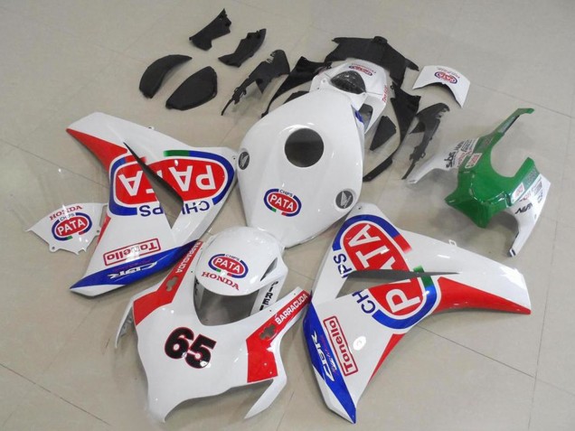 Carénages Moto Honda CBR1000RR 2008-2011 - Blanc Rouge Bleu Pata 65