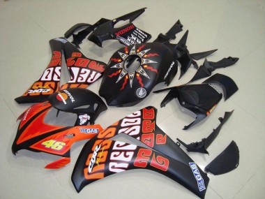 Carénages Moto Honda CBR1000RR 2008-2011 - Noir Mat Orange Rossi Repsol 46