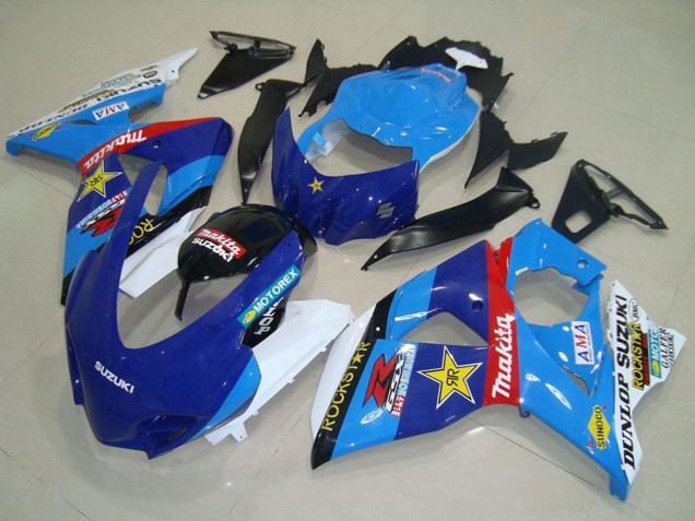 Carénages Moto Suzuki GSXR 1000 2009-2016 - Bleu Blanc Rouge Noir Rockstar Courses