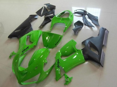 Carénages Moto Kawasaki ZX6R 2005-2006 - Vert Noir Mat