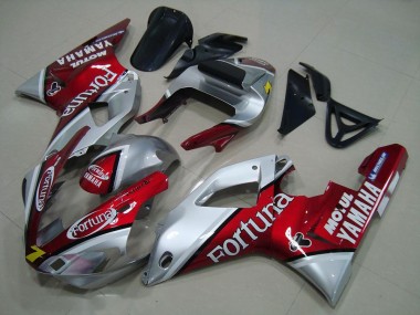 Carénages Moto Yamaha YZF R1 2000-2001 - Argent Rouge Fortuna Motul 7