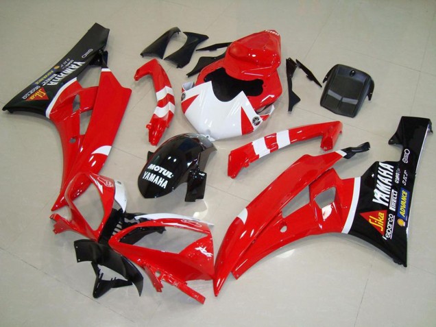 Carénages Moto Yamaha YZF R6 2006-2007 - Rouge Blanc Noir Brillant Motul