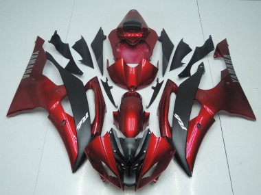 Carénage Moto Yamaha YZF R6 2008-2016 - Rouge Noir Mat