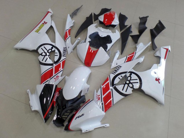 Kit Carénages Moto Yamaha YZF R6 2008-2016 - Blanc Rouge Noir Brillant