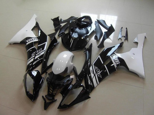 Carénage Moto Yamaha YZF R6 2008-2016 - Blanc Noir Brillant