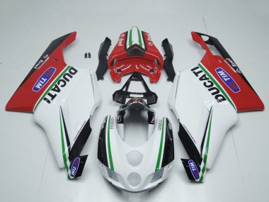 Carénages Moto Ducati 749 999 2005-2006 - Blanc Rouge Vert Noir Brillant Enel Generali Tim