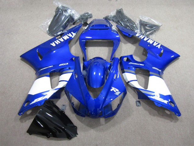 Carénages Moto Yamaha YZF R1 1998-1999 - Bleu Blanc Décalque