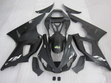 Carénages Moto Yamaha YZF R1 2000-2001 - Noir Mat Blanc Décalque
